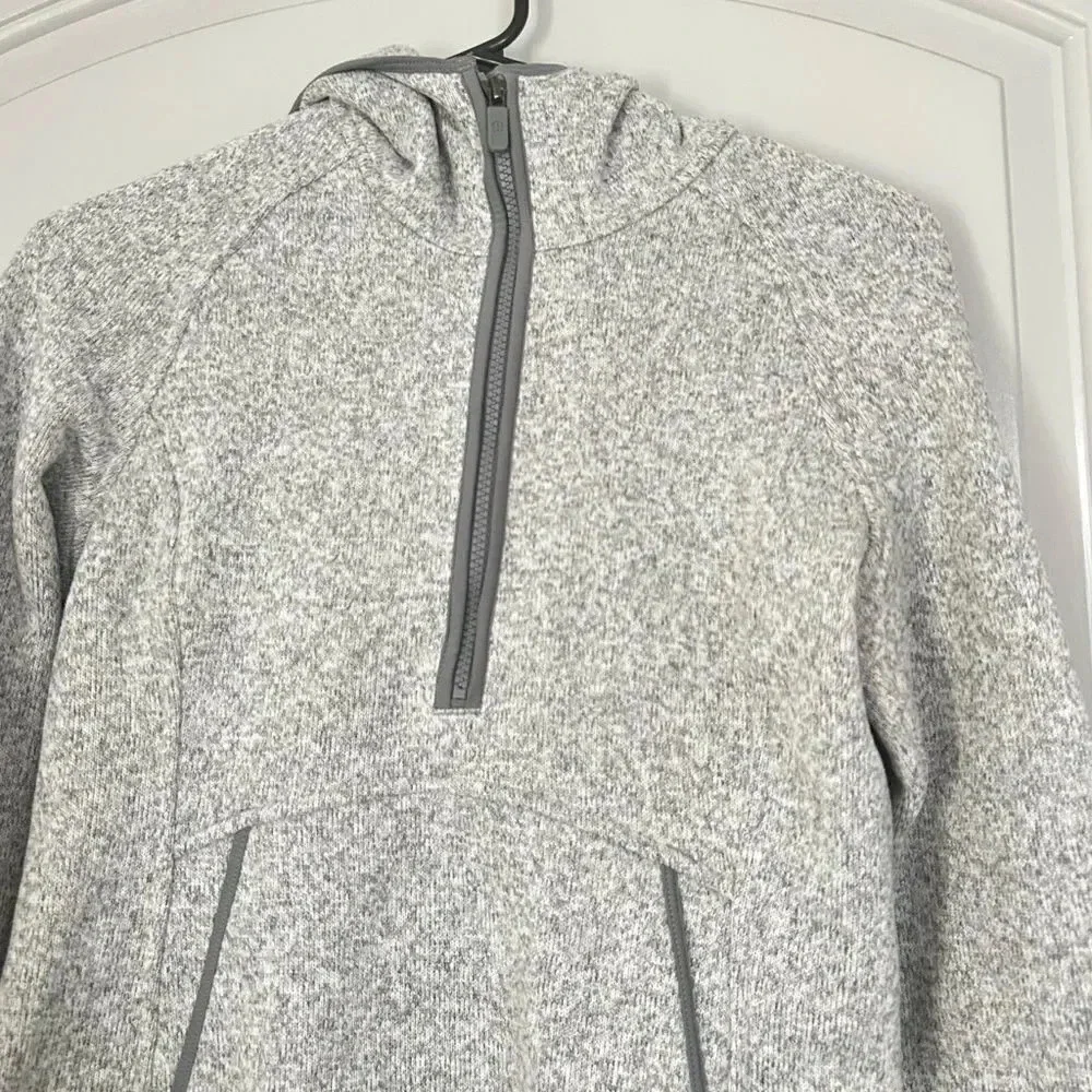 Lululemon Fleece and Thank You Hooded Knit 1/4 Zip Pullover size 6 athleisure